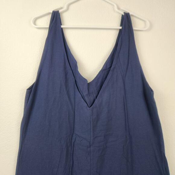 Lunya Cool Short Romper in Double Blue Size Large Sleeveless V Neck NWOT - Picture 6 of 11
